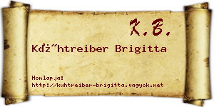 Kühtreiber Brigitta névjegykártya