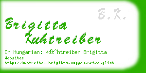 brigitta kuhtreiber business card